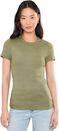Michael Stars Fallon Crew Neck T-Shirts Womens Clothing Oregano (US 0-12), Cotton/Nylon