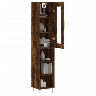 Berkfield Home Highboard Smoked Oak 34.5x34x180 cm Engineered Wood in Brown