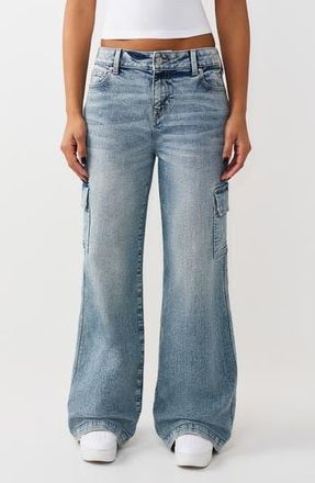 True Religion Bobbi Baggy Cargo Jeans in Light Odyssey Wash at Nordstrom Rack, Size 24