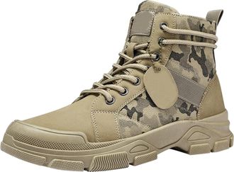 Generic Winter Mens Boots Thermal Fur Lined Ankle Boots Lether Waterproof Non-Slip Chukka Desert Combat Shoes Lace Up Casual Snow Walking Shoes Insulated Ther