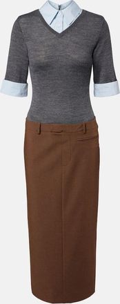 Staud Abito midi in misto lana