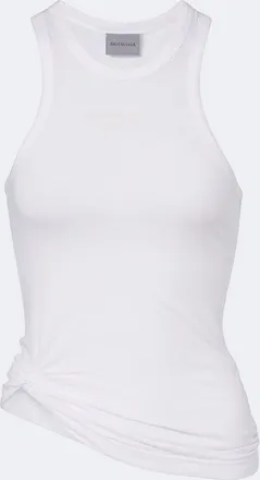 Balenciaga Logo gathered cotton jersey tank top