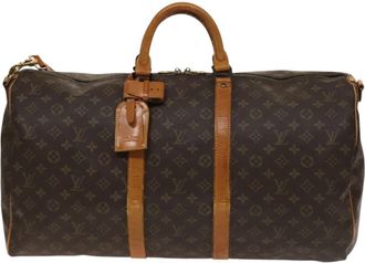 Louis Vuitton Keepall Bandouliere 55 Brown Canvas Travel Bag (Pre-Owned)