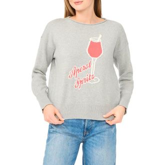 CeCe by Cynthia Steffe Aperol Spritz Jacquard Sweater in Light Heather Grey at Nordstrom Rack, Size X-Small