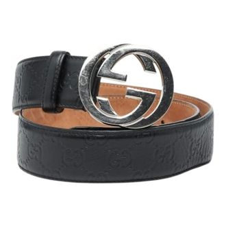Gucci Pre-owned Belts, female, Black, Size: ONE SIZE Pre-owned Guccissima Leather Belt