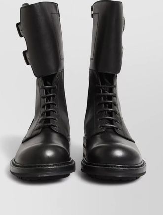 Dolce & Gabbana leather belted combat boots