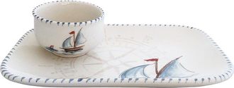 ABBIAMO TUTTO Sailboat Medium Rectangle Tray & Bowl Set