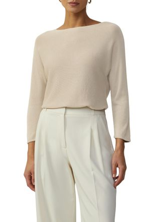 s.Oliver Black Label Strickpullover S.OLIVER BLACK LABEL, Damen, Gr. 48, beige (sand), Feinstrick, Obermaterial: 90% Viskose, 10% metallisierte Fasern, gl&auml;nzend, regular f