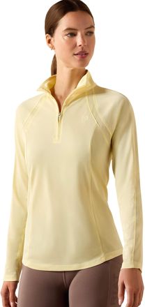 Ariat Womens Sunstopper 3.0 1/4 Zip Baselayer Top Long Sleeve in Flan, Size X-Large, by Ariat