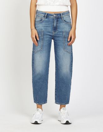 Gang 5-Pocket-Jeans GANG 94IDA WORKER, Damen, Gr. 26, N-Gr, light blau worn, Denim/Jeans, Obermaterial: 90% Baumwolle, 8% Polyester, 2% Elasthan, kn&ouml;chelfr