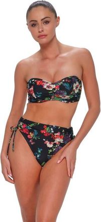 Sunsets Loretta Bandeau Bikini Swimsuit Top - DD Cup in Fleur Noire at Nordstrom, Size 38