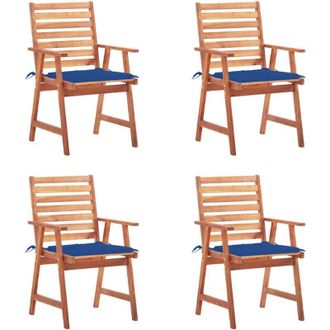 vidaXL Vidaxl - Sillas Comedor De Jard&iacute;n Y Cojines 4 Uds Madera Maciza Acacia