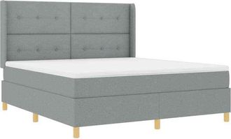 vidaXL Cama Con Somier Con Colch&oacute;n Gris Claro 180 X 200 Cm Tela Vidaxl