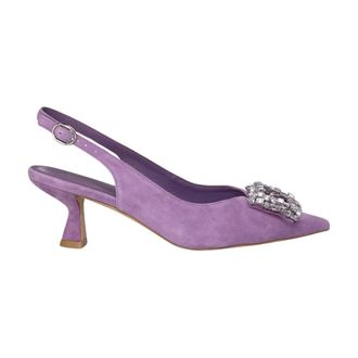 Alma En Pena Alma EN Pena, Schoenen, Dames, Paars, 36 EU, Leer, Kristal Broche Hak Schoen