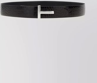 Tom Ford crocodile leather belt silver buckle