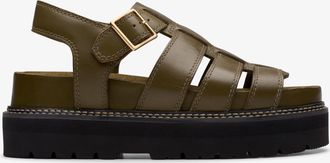 Clarks Orianna Twist Donkergroene Lea Sandalen