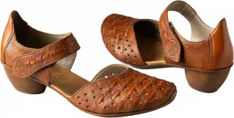 Rieker Womens Mary Jane Low Heeled Sandals In Cuoio Tan