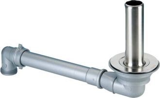 Lira Scarico salvaspazio con tubo di troppopieno in acciaio inossidabile da 170 mm per lavello da 90 mm di diametro