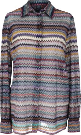 Missoni Knitted Zig-Zag Shirt in Multicolor Viscose