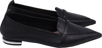 Malone Souliers Dora Pointed-Toe Loafers in Black Leather