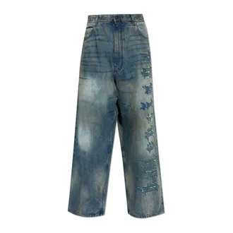 Balenciaga Wide Jeans, male, Blue, Size: XS Minimal Baggy Pants
