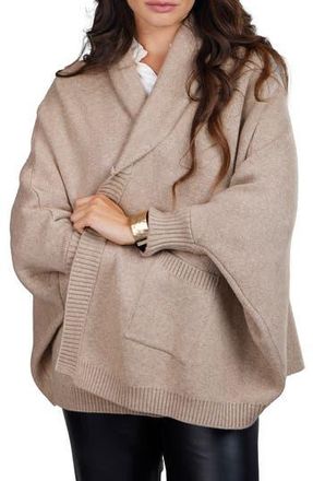 Saachi Oversize Ribbed Knit Cardigan in Taupe at Nordstrom Rack