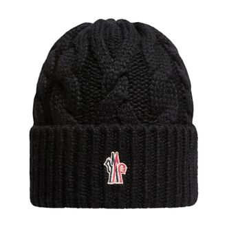 Moncler Berretto Tricot - Dames - Accessoires - Zwart - Maat: ONE Size Zijde