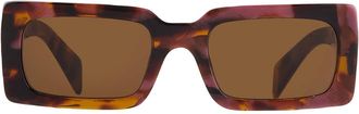 Prada Dark Brown Rectangular Ladies Sunglasses PR A07S 18N01T 52-X