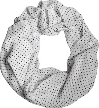 Dolce & Gabbana Womens Polka-Dot Polyester Scarf White