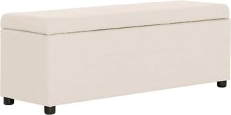 vidaXL Vidaxl - Banco Con Espacio De Almacenaje 116 Cm Poli&eacute;ster Color Crema
