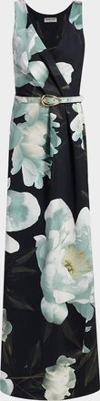 La Petite Robe Di Chiara Boni Heiha Belted Floral-Print Gown