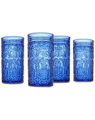 Godinger Jax Blue Set Of 4 Highball Glasses