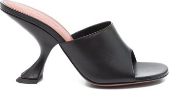 Amina Muaddi 90 mm Lupita sandalen met sculpturale hak - Zwart