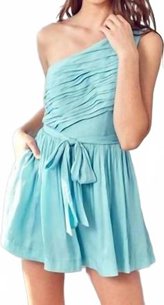 DO+BE Collection One-Shoulder Jumpsuit In Milky Blue