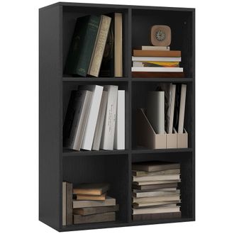 HOMCOM Cubic Cabinet Bookcase Storage Shelves for Home Office - Black | TJ Hughes