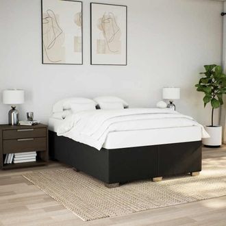 Berkfield Home Bed Frame without Mattress Black&not;Double Fabric in Black | Size: Double