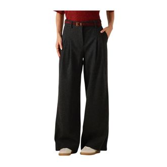 Moss Copenhagen Broeken, Dames, Zwart, L, Polyester, Grijze Hoge Taille Winterbroek
