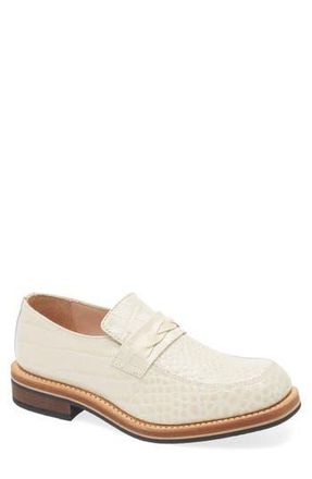Our Legacy Nakano Croc Embossed Leather Loafer in Vanilla Croc Bull Hide at Nordstrom Rack, Size 13Us / 46Eu