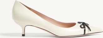 Valentino Garavani D&eacute;collet&eacute; Bepointy In Vernice E Capretto 45Mm Donna AVORIO/NERO 35.5
