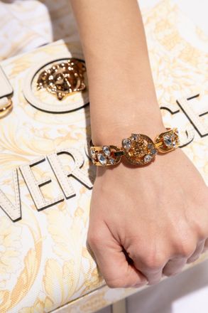Versace Brass Bracelet, Womens, Gold