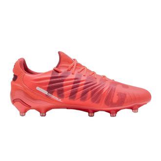 Puma Dames/Dames King Ultimate Stevige Grond Voetbalschoenen (Wit/vuurrood)