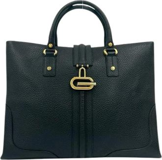 Gucci Pre-owned Leren Tote Bag - Heren - Vintage Handtas - Zwart - ONE Size - Leer - Vintage