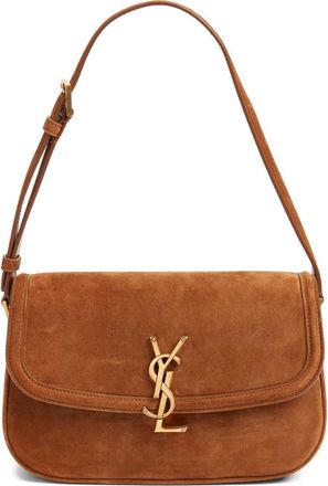 Saint Laurent Medium Solferino Suede Shoulder Bag in Caramel Cognac at Nordstrom