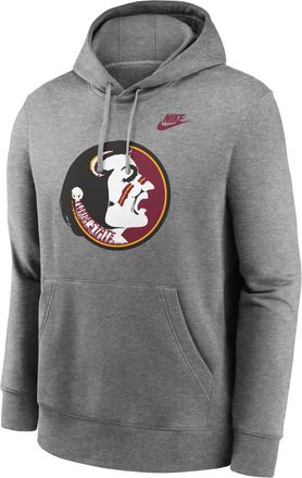 Nike Florida State Seminoles Legacy Club Primary Logo Nike Mens College Pullover Hoodie in Grey | CLEVGFTNKDKUXP-FSU
