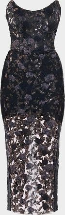 Zhivago Roses & Their Ashes Sheath Cocktail Midi Dress