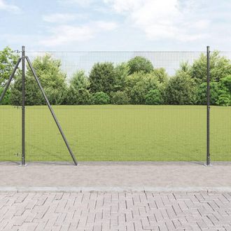Berkfield Home Fence Post Set Set of 2 Grey Metal 25 x 1.5 m Tough