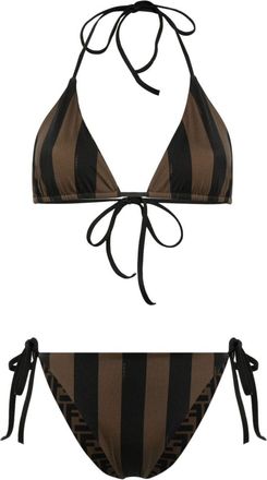 Fendi reversible triangle-cup bikini - women - Elastane/Polyamide/Polyamide/Elastane - 40 - Black