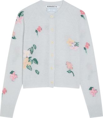Bernadette Bernadette Clemence Floral Wool-blend Cardigan - Blue - S (UK8-10 / S)