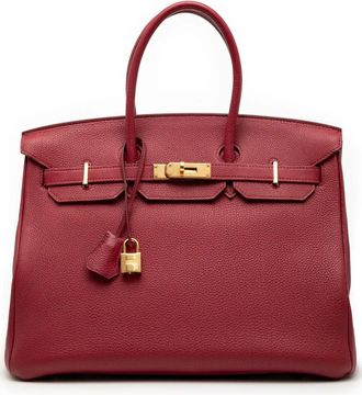 Herm&egrave;s 2010 Togo Birkin Retourne 35 handtas - Rood