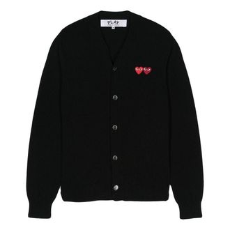 Comme Des Gar&ccedil;ons FW25 Double Heart Cardigan Black AX-N058-051-1